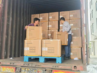 發(fā)貨抓速度！金環(huán)電器高效完成松下滾筒干衣機(jī)發(fā)貨與打包服務(wù)